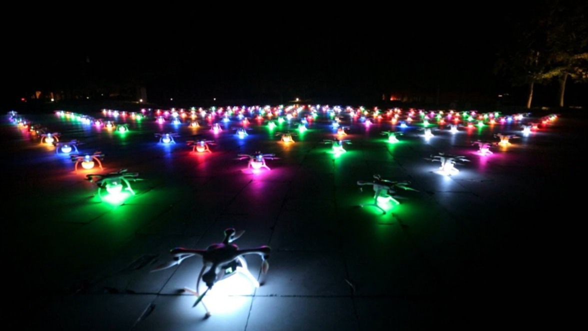 Intel drone swarm at China Olympics.